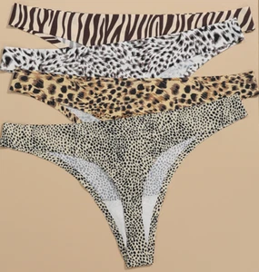 SEXY LOEPARD ZEBRA CHEETAH ANIMAL PRINT THONG BRIEFS KNICKERS UNDERWEAR GIFT - Picture 1 of 17