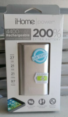 Batería Portátil Universal iHome 4.400 mAh - Plateada - IG-PP1002AS - LOTE DE 2 Foto 1 de 2