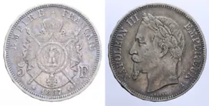 5 FRANCS 1867 NAPOLEONE III FRANCIA - Foto 1 di 1