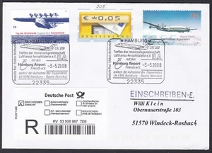 FCV0022 Flugbrief, Deutschland, Hamburg, ILA, CRJ 200, Flugzeugstempel, Einschreiben - Bild 1 von 2