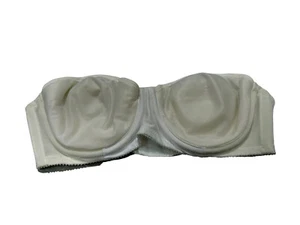 Vintage 60s unlined nylon wired bullet bra White Sears Strapless 43705 34B - Picture 1 of 9