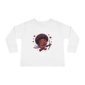Cute Cupid Toddler Long Sleeve Tee, Valentine's Day - Picture 1 of 33