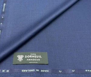 Blue Amadeus All Wool Fabric Suiting Fabric Thobes By Dormeuil, 3.50m x 1.50m - Picture 1 of 5