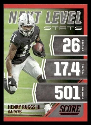 2021 Score #NL25 Henry Ruggs III RED Las Vegas Raiders - Image 1 of 2