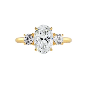 IGI Certified 1.90 Ct Lab Created Oval Cut Diamond Wedding Ring 14k Gold E F VS - Picture 1 of 12