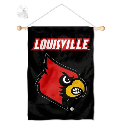 Louisville Cardinals Banner Window Hanging with Suction Cup Cover