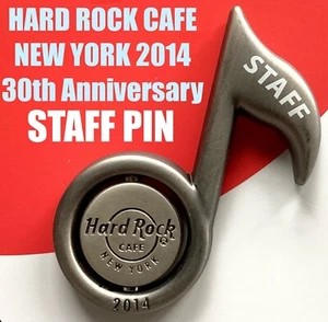 2014 Hard Rock Café Nueva York 30 Aniversario Music Note Spinner *Staff* Le Pin - Imagen 1 de 3