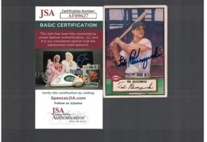 Ted Kluszewski Cincinnati Reds 1952 Topps Signed Baseball Card JSA Certified - Picture 1 of 2