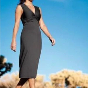 patagonia bandha twist front midi dress size S sleeveless stretch black EUC - Picture 1 of 8