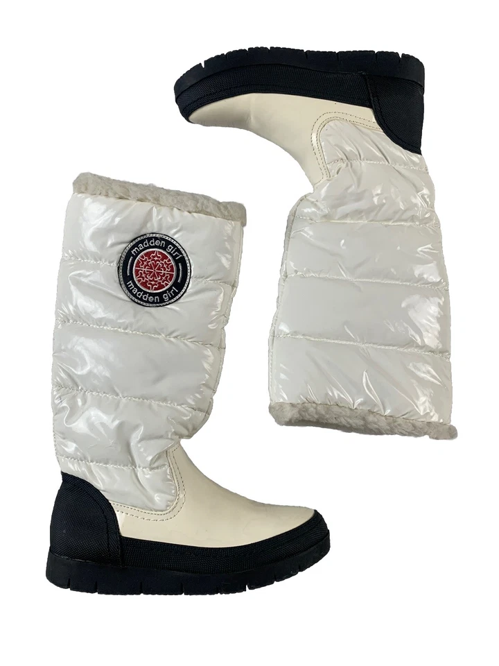 Botas de nieve Madden Girl para mujer 7,5 blancas negras Foto 1 de 4