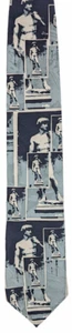 RM STYLE Silk Tie "Statue of David" Michelangelo Sculpture-art-Renaissance-NWOT - Picture 1 of 8