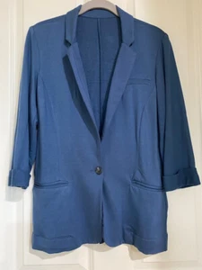 Joie Soft Neville French Terry 3/4 Sleeve Blazer Navy Size S - Picture 1 of 17