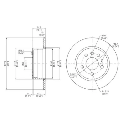 For Mercedes-Benz 560SEL 1990-1991 DFC 604-63003 GeoSpec Solid Rear Brake Rotor - Image 1 of 3