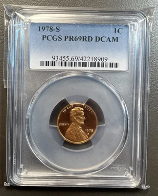 1978-S Lincoln Memorial Cent PCGS PR69RD DCAM / Copper - Image 1 of 2