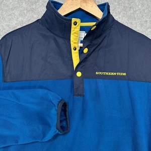 Southern Tide Herren Fleece Pullover Jacke Blau Gelb Logo Größe M - Bild 1 von 8