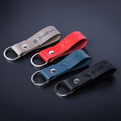 Suzuki Keyring Motorcycle Crazy Horse or Full Grain Leather Keychain