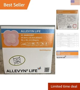 Aderezo para heridas Smith+Nephew ALLEVYN Life, 4" x 4" - Paquete de 10 apósitos estériles - Imagen 1 de 6