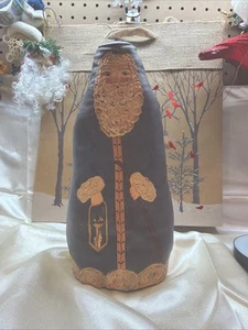 Handmade  Santa 1989 Signed On Bottom Which Is Wood 11”T X  6 W X 14 Around. - Picture 1 of 6
