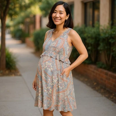 Motherhood Maternity Sleeveless Flowy Floral Dress Size Small - Image 1 of 4