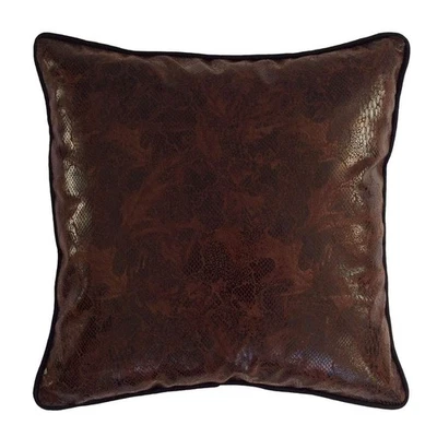 Funda de Almohada Cuadrada 18x18 Cuero Sintético Marrón Patrón Serpiente Tiro/Decorativa S... Foto 1 de 4