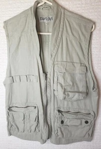 Chaleco Fotográfico Pescador Unión Azul Hombres M Beige Táctico Cremallera Lino/Algodón Bolsillos - Imagen 1 de 16