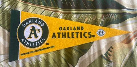 Oakland Athletics Vintage Old Logo MLB Rico Mini Pennant 9"x4” Felt Banner Flag Cover