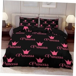 Comforter Set Size 3-Piece Bedding Set for Boys Girls Twin Princess Crown - Picture 1 of 6