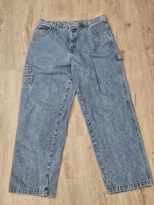 Vintage Guess Carpenter Jeans 90s Y2K Relaxed Light Wash Denim Button Zip 36x 32 - Image 1 of 4