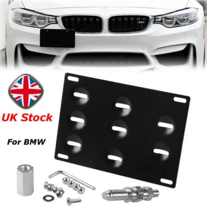 Bumper Tow Hook License Plate W/ Mount Bracket Holder For BMW E88 E90 E91 E92 X5 - Picture 1 of 10