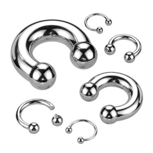 IMPLANT GRADE TITANIUM Horseshoe Piercing Ring Prince Albert Large Heavy Gauge - Picture 1 of 2