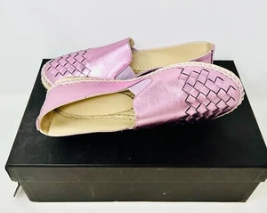 Bottega Veneta Metallic Leather Rose/Pink Metallic Loafer Women's Shoes - Picture 1 of 8