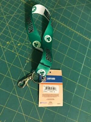 BOSTON CELTICS WRISTLET LANYARD KEY CHAIN 1" WIDTH 8" LENGTH W/ CLASP - Image 1 of 3