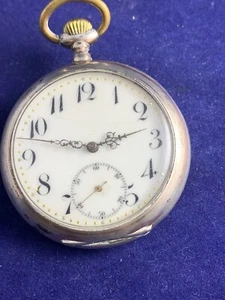 Antique Perfecta 800 silver pocket watch montre de precision medaille d'or RARE - Picture 1 of 7