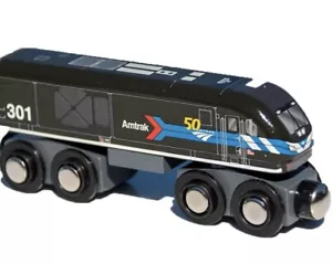 New Amtrak Day 1 ALC-42 Siemens Wooden Train 50th Anniversary Locomotive #301 - Picture 1 of 10