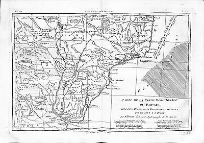 Antique Maps, Bonne, Carte De La Partie Meridionale Du Bresil … • 25£