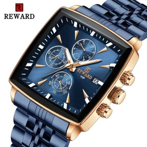REWARD Men's Fashion Quartz Watches Rectangle - Picture 1 of 8