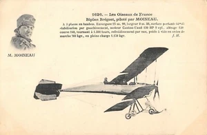 CPA AVIATION LES OISEAUX DE FRANCE BIPLAN BREGUET PILOTE PAR MOINEAU  - Picture 1 of 1