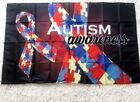 Drapeau de sensibilisation à l'autisme expédition États-Unis 3 x 5' signe bannière affiche ruban pièce de puzzle