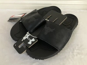 Under Armour Men's Project Rock Slides Sandals in Black US SIZE 9 - Picture 1 of 11