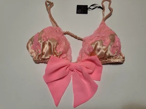Sujetador de seda rosa muy sexy de Victorias Secret nuevo con etiquetas talla mediana - Imagen 1 de 4