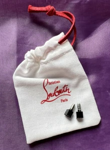BRAND NEW CHRISTIAN LOUBOUTIN BLACK HEEL TAPS Heel Tips Replacement Dust Bag - Picture 1 of 7