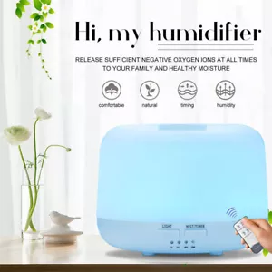 Ultrasonic Humidifiers For Bedroom Room Office Cool Mist Air Humidifier 500ML - Picture 1 of 12