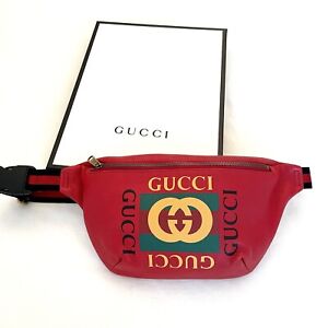 GUCCI RED Belt Bag Fanny Pack Large Size New with Box, Tags & Dust Bag