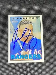 Delino DeShields Jr. Texas Rangers signiertes Auto 2016 Topps Heritage Karte #314 COA - Bild 1 von 3
