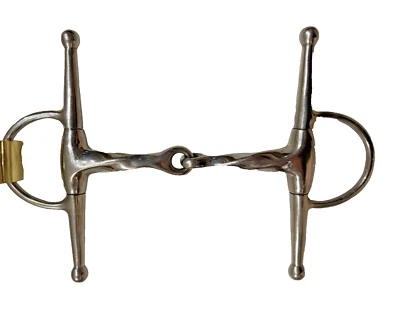 KORSTEEL? FULL CHEEK SLOW TWIST  BROKEN MOUTH EGG BUTT STEEL SNAFFLE BIT 5” - Image 1 of 4