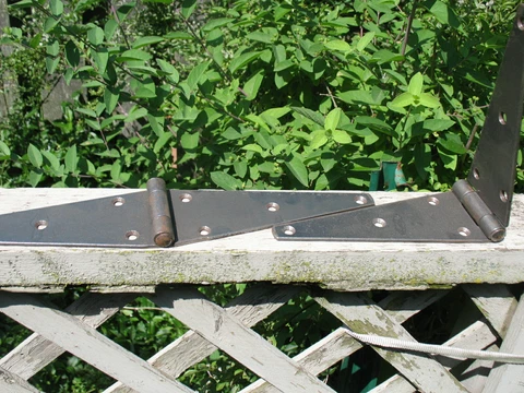 Iron Pair Vintage Strap Hinges Very Clean 8" Size  Antique Barn Door Hay Loft Cover