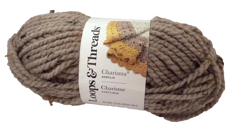 Fio de carisma “Taupe Tweed” Loops & Threads - Imagem 1 de 1