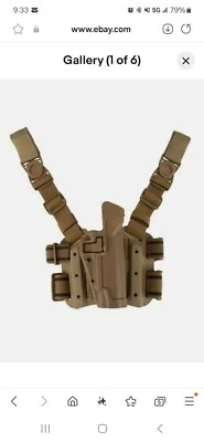BlackHawk Serpa Tactical Holster - RH - Coyote Tan - FITS Beretta 92/96/M9/M9A1 - Image 1 of 3