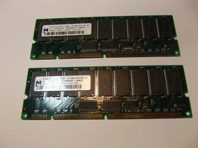 2ea- 256MB Server Ram Memory 133Mhz CL3 ECC PC133R-333-541-B1 Micron Dell (3057) - Image 1 of 4