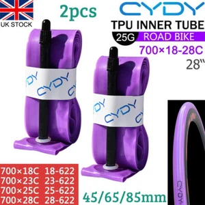 2pcs Road Bike Inner Tube TPU Ultralight 700x18 23 25 28C 45/65MM Presta Valve - Picture 1 of 15